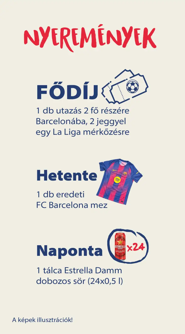 A promócióban megnyerhető nyeremények plakátképe.